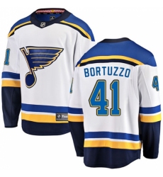 Men's St. Louis Blues #41 Robert Bortuzzo Fanatics Branded White Away Breakaway NHL Jersey