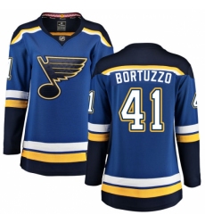 Women's St. Louis Blues #41 Robert Bortuzzo Fanatics Branded Royal Blue Home Breakaway NHL Jersey