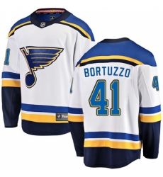 Youth St. Louis Blues #41 Robert Bortuzzo Fanatics Branded White Away Breakaway NHL Jersey