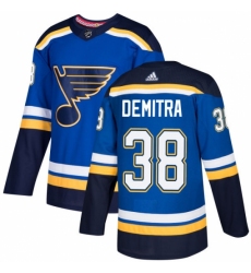 Men's Adidas St. Louis Blues #38 Pavol Demitra Authentic Royal Blue Home NHL Jersey