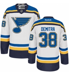 Men's Reebok St. Louis Blues #38 Pavol Demitra Authentic White Away NHL Jersey