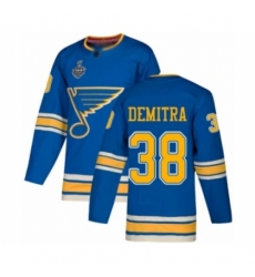 Men's St. Louis Blues #38 Pavol Demitra Authentic Navy Blue Alternate 2019 Stanley Cup Final Bound Hockey Jersey