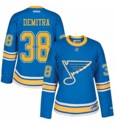 Women's Reebok St. Louis Blues #38 Pavol Demitra Authentic Blue 2017 Winter Classic NHL Jersey