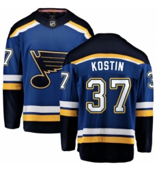 Men's St. Louis Blues #37 Klim Kostin Fanatics Branded Royal Blue Home Breakaway NHL Jersey