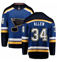 Men's St. Louis Blues #34 Jake Allen Fanatics Branded Royal Blue Home Breakaway NHL Jersey