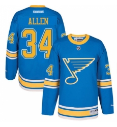 Youth Reebok St. Louis Blues #34 Jake Allen Authentic Blue 2017 Winter Classic NHL Jersey