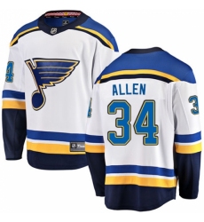 Youth St. Louis Blues #34 Jake Allen Fanatics Branded White Away Breakaway NHL Jersey