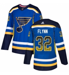 Men's Adidas St. Louis Blues #32 Brian Flynn Authentic Blue Drift Fashion NHL Jersey