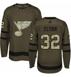 Youth Adidas St. Louis Blues #32 Brian Flynn Authentic Green Salute to Service NHL Jersey