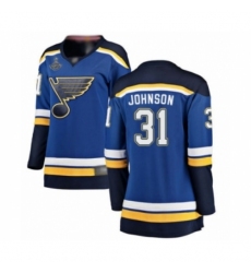 Women's St. Louis Blues #31 Chad Johnson Fanatics Branded Royal Blue Home Breakaway 2019 Stanley Cup Champions Hockey Jersey