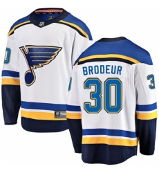 Men's St. Louis Blues #30 Martin Brodeur Fanatics Branded White Away Breakaway NHL Jersey