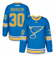 Youth Reebok St. Louis Blues #30 Martin Brodeur Authentic Blue 2017 Winter Classic NHL Jersey