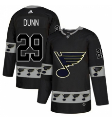 Men's Adidas St. Louis Blues #29 Vince Dunn Authentic Black Team Logo Fashion NHL Jersey