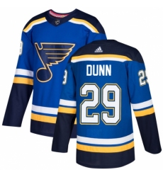 Men's Adidas St. Louis Blues #29 Vince Dunn Authentic Royal Blue Home NHL Jersey