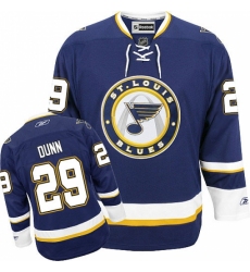 Men's Reebok St. Louis Blues #29 Vince Dunn Authentic Navy Blue Third NHL Jersey