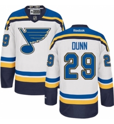 Men's Reebok St. Louis Blues #29 Vince Dunn Authentic White Away NHL Jersey