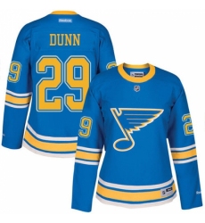 Women's Reebok St. Louis Blues #29 Vince Dunn Authentic Blue 2017 Winter Classic NHL Jersey