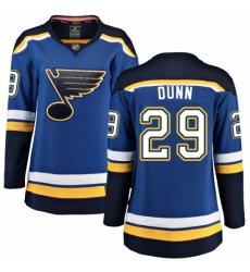 Women's St. Louis Blues #29 Vince Dunn Fanatics Branded Royal Blue Home Breakaway NHL Jersey