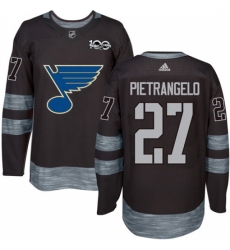 Men's Adidas St. Louis Blues #27 Alex Pietrangelo Authentic Black 1917-2017 100th Anniversary NHL Jersey