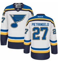 Men's Reebok St. Louis Blues #27 Alex Pietrangelo Authentic White Away NHL Jersey