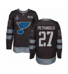 Men's St. Louis Blues #27 Alex Pietrangelo Authentic Black 1917-2017 100th Anniversary 2019 Stanley Cup Champions Hockey Jersey