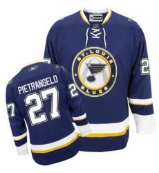 Women's Reebok St. Louis Blues #27 Alex Pietrangelo Authentic Navy Blue Third NHL Jersey