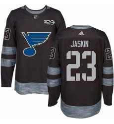 Men's Adidas St. Louis Blues #23 Dmitrij Jaskin Authentic Black 1917-2017 100th Anniversary NHL Jersey