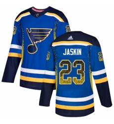 Men's Adidas St. Louis Blues #23 Dmitrij Jaskin Authentic Blue Drift Fashion NHL Jersey