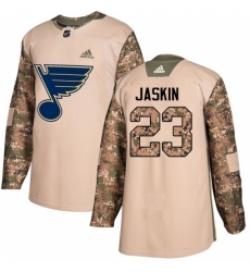 Youth Adidas St. Louis Blues #23 Dmitrij Jaskin Authentic Camo Veterans Day Practice NHL Jersey