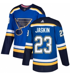 Youth Adidas St. Louis Blues #23 Dmitrij Jaskin Authentic Royal Blue Home NHL Jersey