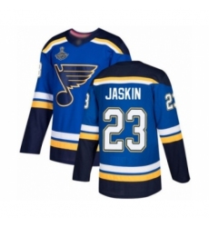 Youth St. Louis Blues #23 Dmitrij Jaskin Authentic Royal Blue Home 2019 Stanley Cup Champions Hockey Jersey