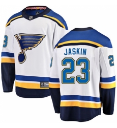 Youth St. Louis Blues #23 Dmitrij Jaskin Fanatics Branded White Away Breakaway NHL Jersey