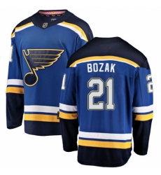 Men's St. Louis Blues #21 Tyler Bozak Fanatics Branded Royal Blue Home Breakaway NHL Jersey