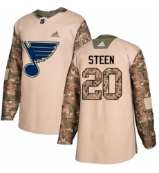 Men's Adidas St. Louis Blues #20 Alexander Steen Authentic Camo Veterans Day Practice NHL Jersey