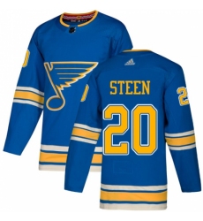 Men's Adidas St. Louis Blues #20 Alexander Steen Blue Alternate Authentic Stitched NHL Jersey