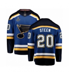 Men's St. Louis Blues #20 Alexander Steen Fanatics Branded Royal Blue Home Breakaway 2019 Stanley Cup Champions Hockey Jersey
