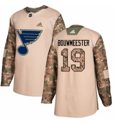 Men's Adidas St. Louis Blues #19 Jay Bouwmeester Authentic Camo Veterans Day Practice NHL Jersey