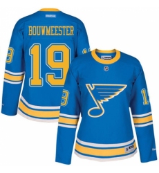 Women's Reebok St. Louis Blues #19 Jay Bouwmeester Authentic Blue 2017 Winter Classic NHL Jersey