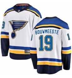 Youth St. Louis Blues #19 Jay Bouwmeester Fanatics Branded White Away Breakaway NHL Jersey