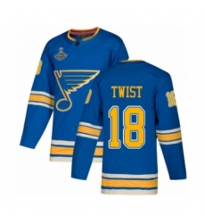 Youth St. Louis Blues #18 Tony Twist Authentic Navy Blue Alternate 2019 Stanley Cup Champions Hockey Jersey