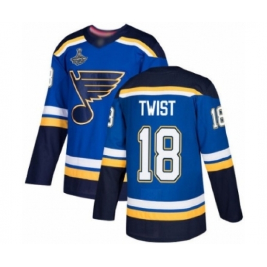 Youth St. Louis Blues #18 Tony Twist Premier Royal Blue Home 2019 Stanley Cup Champions Hockey Jersey Youth St. Louis Blues #18 Tony Twist Premier Royal Blue Home 2019 Stanley Cup Champions Hockey Jersey