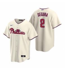 Men's Nike Philadelphia Phillies #2 Jean Segura Cream Alternate Stitched Baseball Jersey