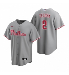 Men's Nike Philadelphia Phillies #2 Jean Segura Gray Road Stitched Baseball Jersey