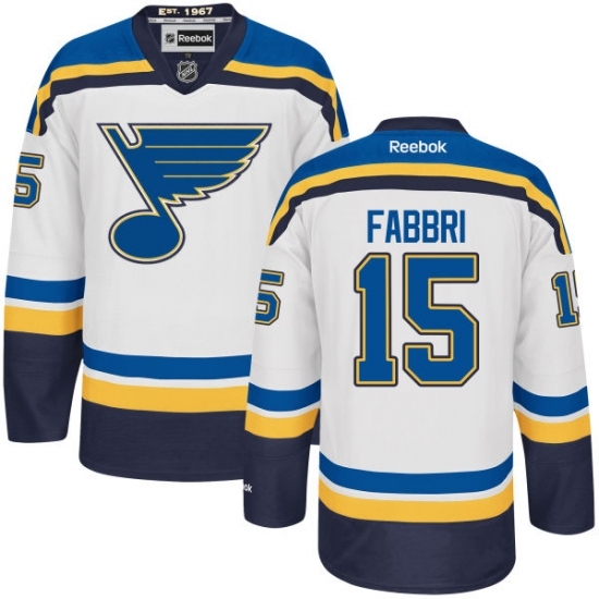 Women's Reebok St. Louis Blues #15 Robby Fabbri Authentic White Away NHL Jersey Women's Reebok St. Louis Blues #15 Robby Fabbri Authentic White Away NHL Jersey