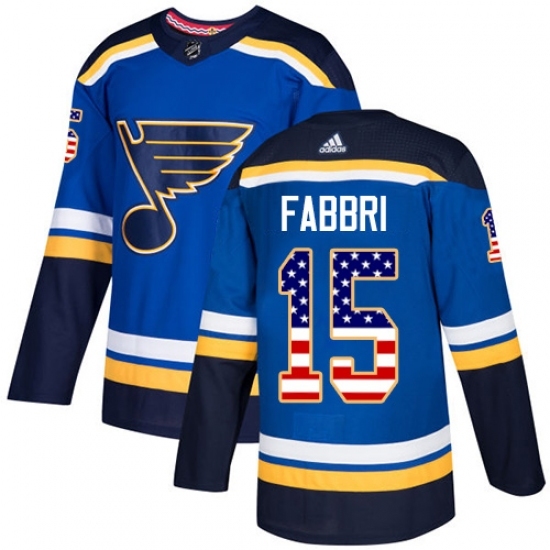Youth Adidas St. Louis Blues #15 Robby Fabbri Authentic Blue USA Flag Fashion NHL Jersey Youth Adidas St. Louis Blues #15 Robby Fabbri Authentic Blue USA Flag Fashion NHL Jersey