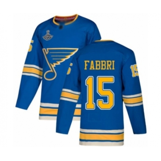 Youth St. Louis Blues #15 Robby Fabbri Authentic Navy Blue Alternate 2019 Stanley Cup Champions Hockey Jersey Youth St. Louis Blues #15 Robby Fabbri Authentic Navy Blue Alternate 2019 Stanley Cup Champions Hockey Jersey
