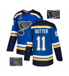 Men's St. Louis Blues #11 Brian Sutter Authentic Royal Blue Fashion Gold 2019 Stanley Cup Final Bound Hockey Jersey Men's St. Louis Blues #11 Brian Sutter Authentic Royal Blue Fashion Gold 2019 Stanley Cup Final Bound Hockey Jersey