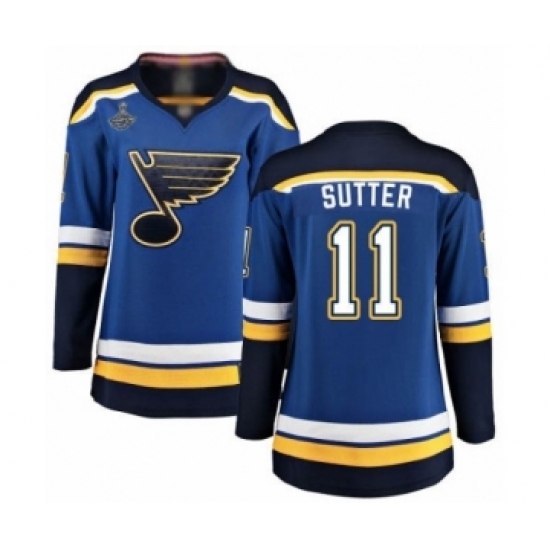 Women's St. Louis Blues #11 Brian Sutter Fanatics Branded Royal Blue Home Breakaway 2019 Stanley Cup Champions Hockey Jersey Women's St. Louis Blues #11 Brian Sutter Fanatics Branded Royal Blue Home Breakaway 2019 Stanley Cup Champions Hockey Jersey