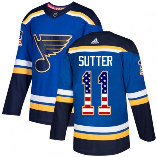 Youth Adidas St. Louis Blues #11 Brian Sutter Authentic Blue USA Flag Fashion NHL Jersey Youth Adidas St. Louis Blues #11 Brian Sutter Authentic Blue USA Flag Fashion NHL Jersey