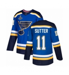 Youth St. Louis Blues #11 Brian Sutter Authentic Royal Blue Home 2019 Stanley Cup Champions Hockey Jersey Youth St. Louis Blues #11 Brian Sutter Authentic Royal Blue Home 2019 Stanley Cup Champions Hockey Jersey
